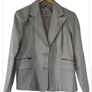 Metro Style Genuine Leather Women's Grey Jacket EUC 20/US Large